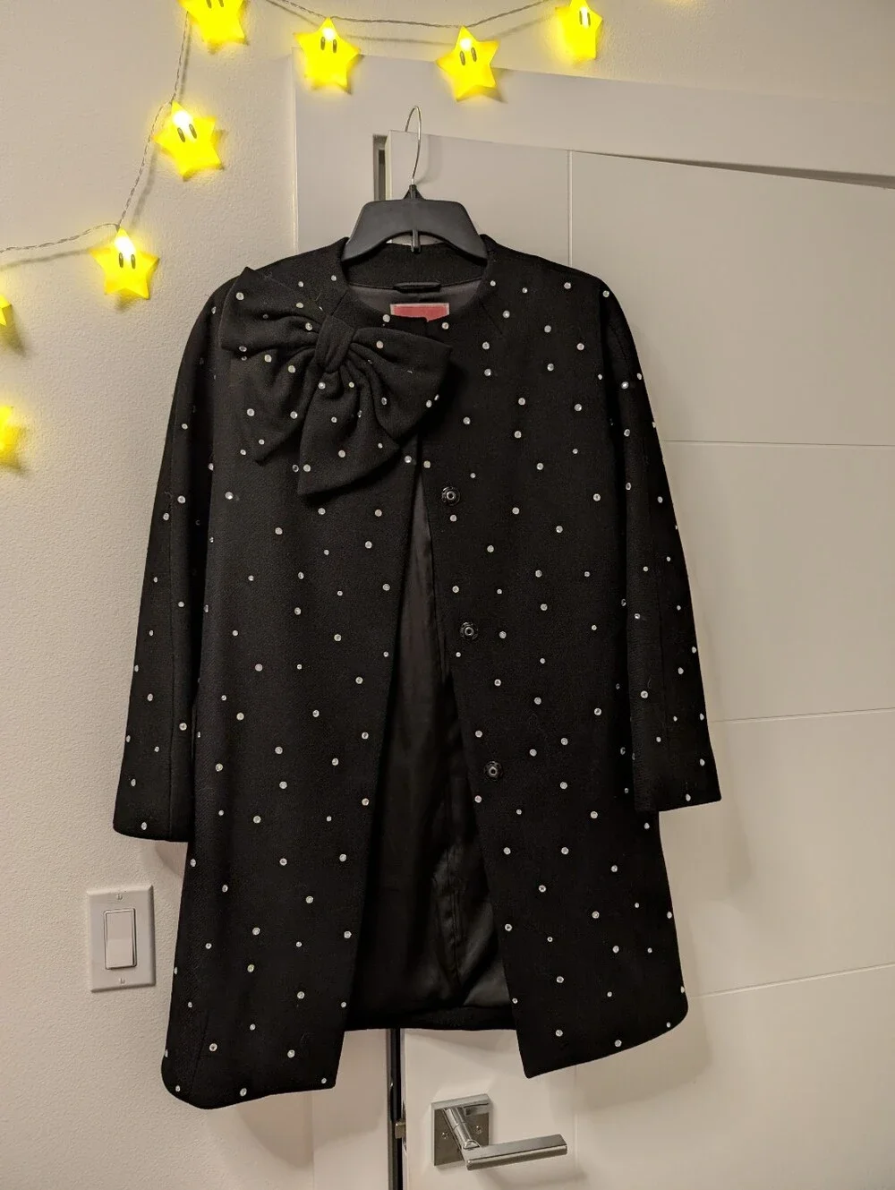 Kate Spade Dorothy Bow Rhinestone Coat